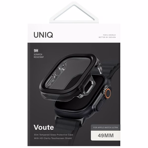 Uniq Voute dėklas su grūdintu stiklu Apple Watch Ultra 49 mm - juodas