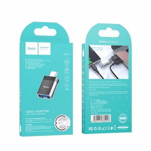 Adapteris Hoco UA17 Type-C to USB-A juodas