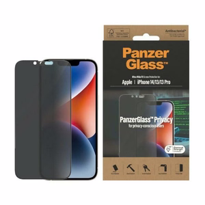 PanzerGlass Ultra-Wide Fit grūdintas stiklas antibakterinis privatumo iPhone 14/13 Pro/13