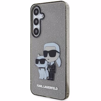 Karl Lagerfeld KLHCS24MHNKCTGK S24+ S926 juodas/juodas kietas dėklas Blizgučiai Karl&Choupette