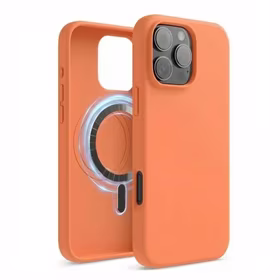 Dėklas "TM MagSafe Silicone" iPhone 13 / Persikinis /