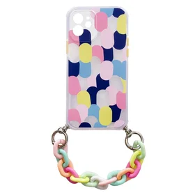 Color Chain Case gelinis lankstus dėklas su grandinės pakabuku Samsung Galaxy S21 Ultra 5G įvairiaspalvis (1)
