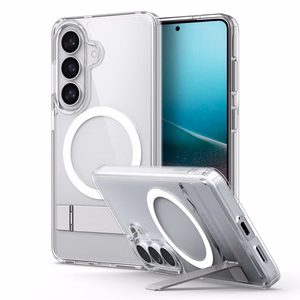 Spigen Ultra Hybrid S Mag MagSafe dėklas skirtas Samsung Galaxy S26+ - skaidrus ir baltas