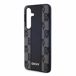 DKNY Odinis langeliais raštuotas magnetinis dėklas Samsung Galaxy S24 - juodas
