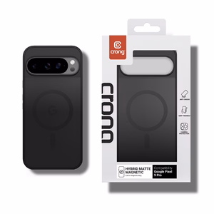 Crong Hybrid Matte Magnetic MagSafe dėklas, skirtas Google Pixel 9 Pro, juodas