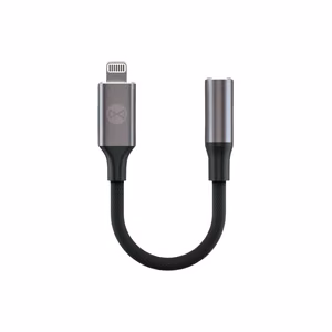 Forever adapteris audio AJL-01 3,5 mm ausinių kištukas - Lightning juodas