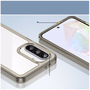 Kosmoso dėklas Samsung Galaxy A26 su lanksčiu rėmu - pusiau permatomas, juodas