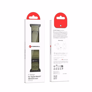 FORCELL F-DESIGN FA05 nailoninis dirželis APPLE laikrodžiui 38 / 40 / 41 mm žalias