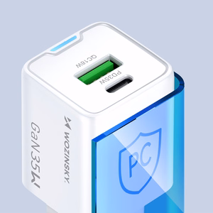 Wozinsky WWC-35W GaN USB-A + USB-C tinklo įkroviklis - baltas