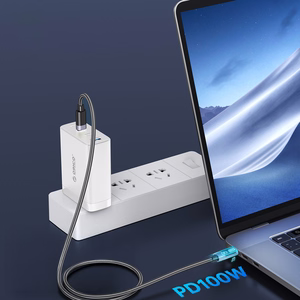 Orico LDC2C USB-C–USB-C PD laidas su LED ekranu, 100 W, 480 Mbps, 2 m, 2 vnt. – juodas