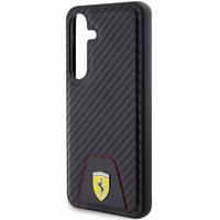 Ferrari Carbon Stitched Bottom dėklas telefonui Samsung Galaxy S24 - juodas