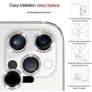 Apsauginis stiklas HARD DIAMOND kamerai (LENS) Iphone 15 Pro/15 Pro Max juodas (3 vnt.)