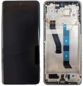 Originalus žalias Xiaomi Poco M8 5G ekrano modulis su jutikliniu stiklu ir rėmeliu (serviso pakuotė)