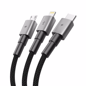 Кабель Tech-Protect UltraBoost DNA 3in1 USB-C Micro-USB Lightning 120 см - серый