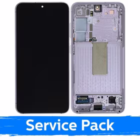 LCD ekranas suderinamas su Samsung S911 S23 su rėmeliu / Lavender (šviesiai rožinis) / (Service Pack)