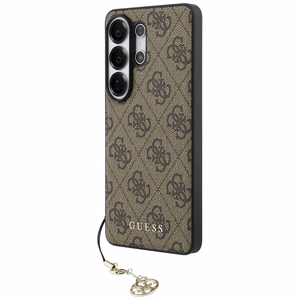 GUESS dėklas for SAMSUNG S26 Ultra GUHMS26LGF4GBR (PU 4G Classic Logo with Charm) rudas