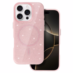 Magnetinis Itin Plonas Blizgus dėklas Iphone 13 Pro šviesiai rožinė