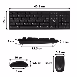 NanoRS belaidė klaviatūra ir pelė su ergonomišku dizainu RS580