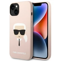 Karl Lagerfeld Silikoninis Karlo Galva MagSafe dėklas iPhone 14 Plus - šviesiai rožinis