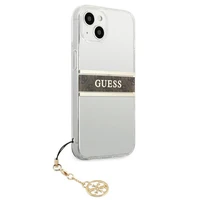 Guess GUHCP13SKB4GBR iPhone 13 mini 5.4" permatomas kietas dėklas 4G Rudas Dirželis Žavesio