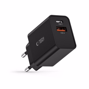 "Tech-Protect NC30W" įkroviklis USB-C PD 30W / USB-A QC 3.0 - juodas
