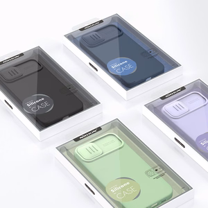 Nillkin CamShield Silky Silikoninis dėklas iPhone 14 Plus dėklas su kameros apsauga violetinis