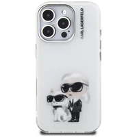 Karl Lagerfeld IML Aquarelle Karl & Choupette & Logo iPhone 16 Pro deklas - baltas