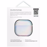 Uniq Iridescia dėklas AirPods 4 Hang Case - holo balta