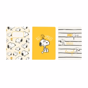 Snoopy Lazy Days A6 užrašų knygelių rinkinys, 3 vnt.