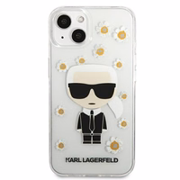 Karl Lagerfeld Flower Ikonik Karl dėklas telefonui iPhone 13 mini - skaidrus