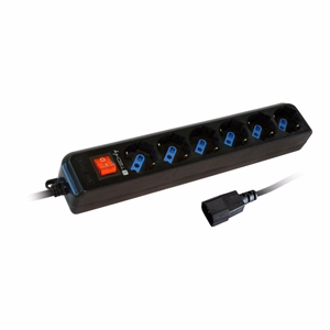 Techly IUPS-PCP-6V – ilgintuvas su 6 lizdais ir VDE kištuku, juodas