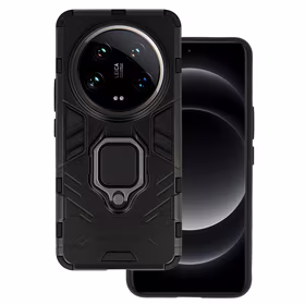 Žiedinis šarvuotas dėklas telefonui Xiaomi 14 Ultra juodas