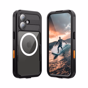 Crong Seal Cover vandeniui atsparus IP68 dėklas, skirtas iPhone 17, juodas