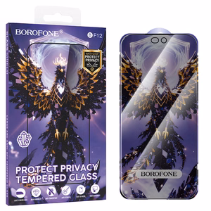 Borofone BF12 Armor Shield visą ekraną dengiantis grūdintas stiklas ekranui, privatumo filtras, skirtas iPhone 17e/16e/14/13/13 Pro