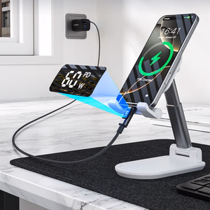 Choetech XCC-1068 PD 60W USB-C - USB-C laidas su ekranėliu 1.2 m - juodas