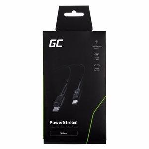 Green Cell KABGC30 USB laidas USB 2.0 1,2 m USB C, juodas