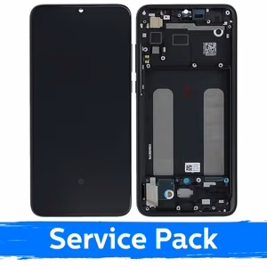 Ekranas skirtas Xiaomi Mi 9 Lite su rėmeliu / Onyx Grey / (Service Pack)
