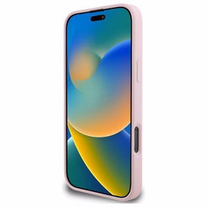 Guess bijūno užrašas magnetinis dėklas telefonui iPhone 16 Pro Max - rožinė