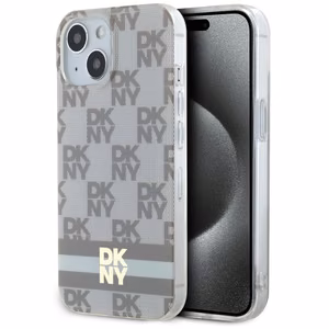 DKNY IML languotas mono raštas ir spausdintos juostelės Magnetinis dėklas iPhone 15 / 14 / 13 - smėlinė