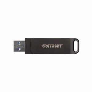 USB atmintinė PATRIOT Rage R550 128GB 100 MB/S USB A+C sukamasis dizainas (PE128GR550DSAD) juoda