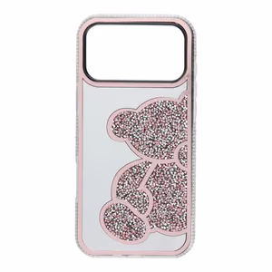 TEDDY BEAR dėklas telefonui IPHONE 17 Pro Max rožinis