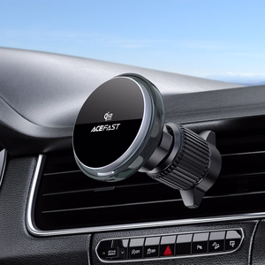 Acefast D61 magnetinis automobilio ventiliacijos angos laikiklis su Qi2 25 W belaidžiu įkrovimu, pilkas
