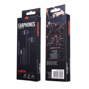 "Maxlife" laidinės ausinės MXEP-02 su 3,5 mm jungtimi, juodos spalvos