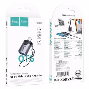 Adapter OTG USB C to USB A Hoco 3A UA46C gray