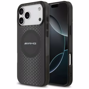 AMG двухслойный прозрачный графический MagSafe чехол для iPhone 17 Pro Max - черный