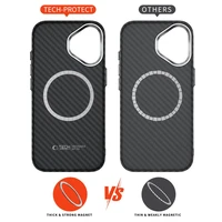 Tech-Protect Ion Carbon Magnetinis dėklas telefonui iPhone 17 - juoda ir sidabrinė