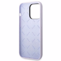 Guess GUHCP14XSLSMU iPhone 14 Pro Max 6.7" violetinis kietasis dėklas silikoninis Vintage Gold Logo