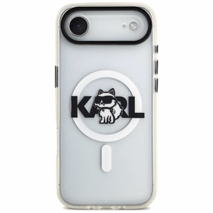 Karl Lagerfeld IML Choupette Sketch Logo Magnetinis dėklas telefonui iPhone Air - skaidrus