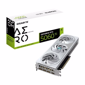 GIGABYTE GeForce RTX 5060 Ti AERO OC 8G Vaizdo plokštė - 8GB GDDR7, 128bit, PCI-E 5.0, 2647MHz Core Clock, 3 x DisplayPort, 1 x HDMI, GV-N506TAERO OC-8GD