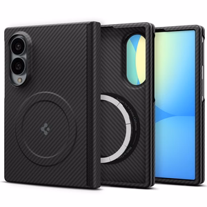 Spigen AirSkin Aramid MagFit MagSafe dėklas, skirtas Samsung Galaxy Z Fold 8, juodas